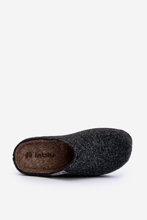 Męskie Obuwie Domowe Kapcie Inblu CR000015 Ciemnoszare
