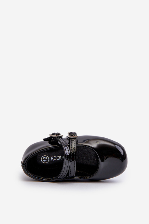 Lakierowane Balerinki Dziecięce Z Paseczkami Czarne Margenis