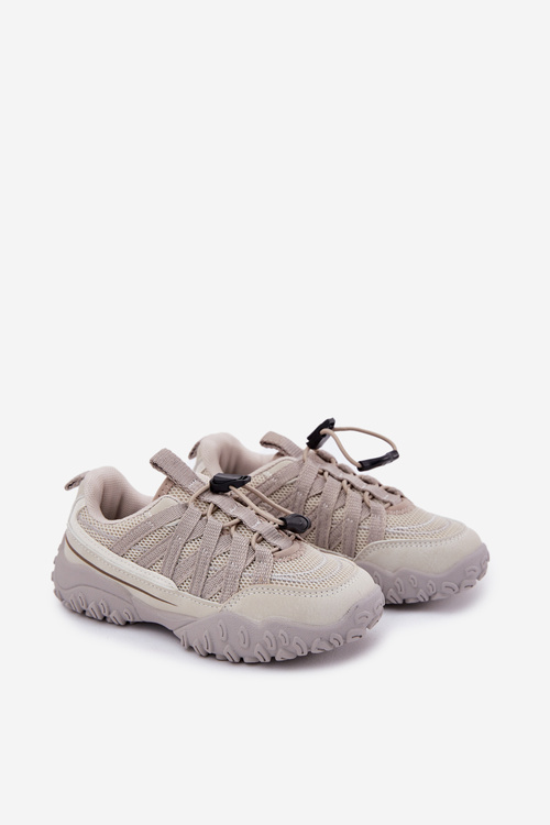 Sneakersy Dziecięce Ze Ściągaczem Jasnobeżowe Nanelita