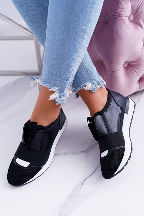Lu Boo Damskie Czarne Sportowe Buty Madoni