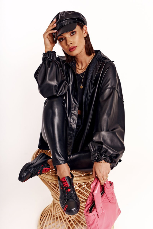 Damskie Skórzane Trampki BIG STAR EE274303 Czarne