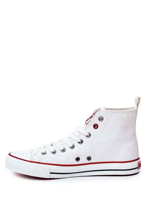 Męskie Wysokie Skórzane Trampki BIG STAR JJ174071 Białe