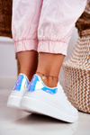 Sportowe Damskie Buty Lu Boo Białe Metaliczne Niebieskie Matilda