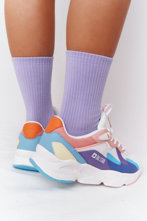 Damskie Sportowe Buty Memory Foam Big Star HH274809 Biało-Różowe