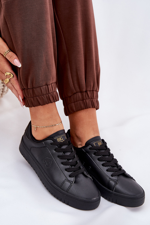 Niskie Trampki Damskie Z Eko Skóry Big Star NN274576 Czarne