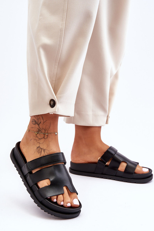 Klasyczne Klapki Damskie Czarne Molie