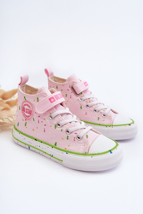 Dziecięce Wzorzyste Trampki Big Star LL374051 Różowe