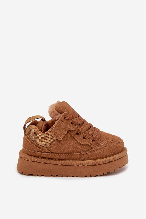 Dziecięce Sneakersy Ocieplane Futerkiem Camel Mireen