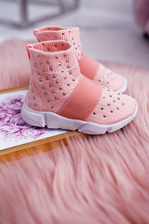 Dziecięce Młodzieżowe Obuwie Sportowe Wsuwane Różowe Delma