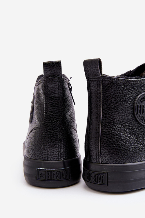 Ocieplane Męskie Trampki Na Suwak Czarne Big Star MM174012