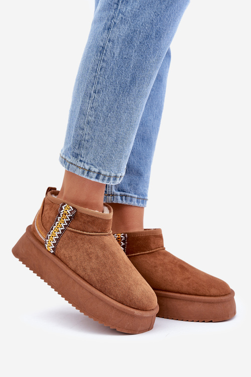 Śniegowce Na Platformie Ze Wzorem Camel Udra