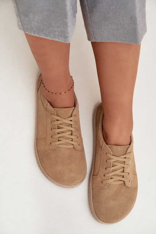 Trampki Typu Barefoot Z Naturalnego Zamszu Zazoo 314 Beżowe