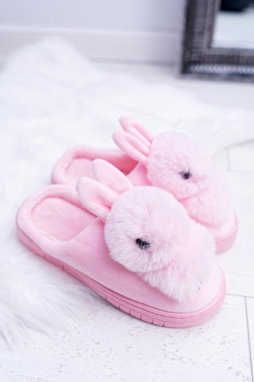 Papcie Damskie Klasyczne Z Królikiem Różowe Howi