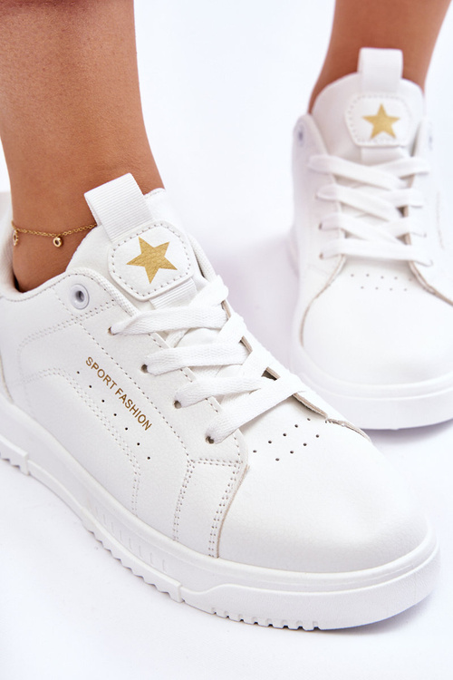 Damskie Sznurowane Buty Sportowe Białe Mikaela