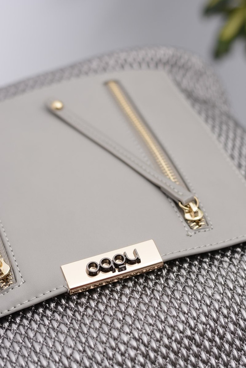 Damska Duża Szaro Srebrna Torebka Nobo