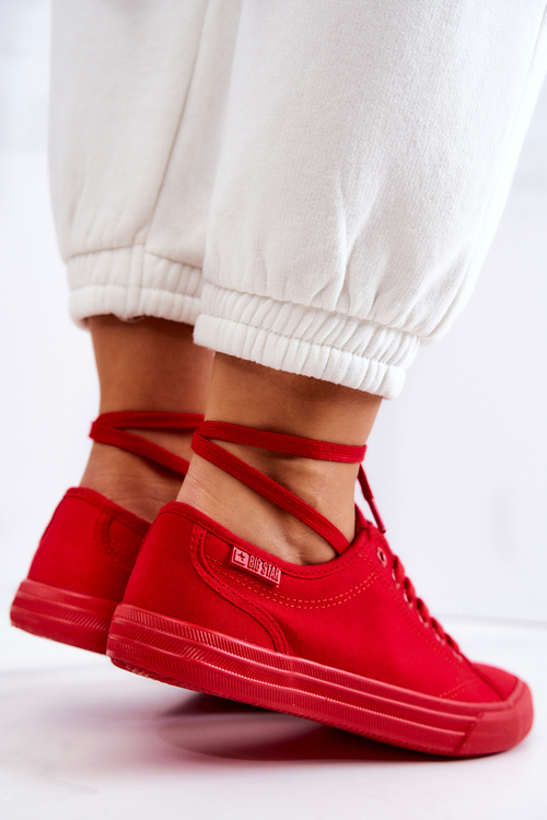 Niskie Damskie Tenisówki Big Star JJ274068 Czerwone