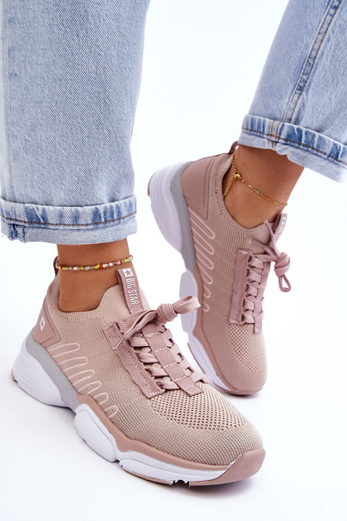 Damskie Wsuwane Buty Sportowe Memory Foam System Big Star LL274A141 Nude