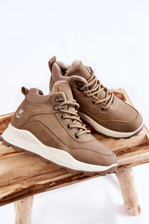 Dziecięce Ocieplane Botki Trapery Beżowe Otto