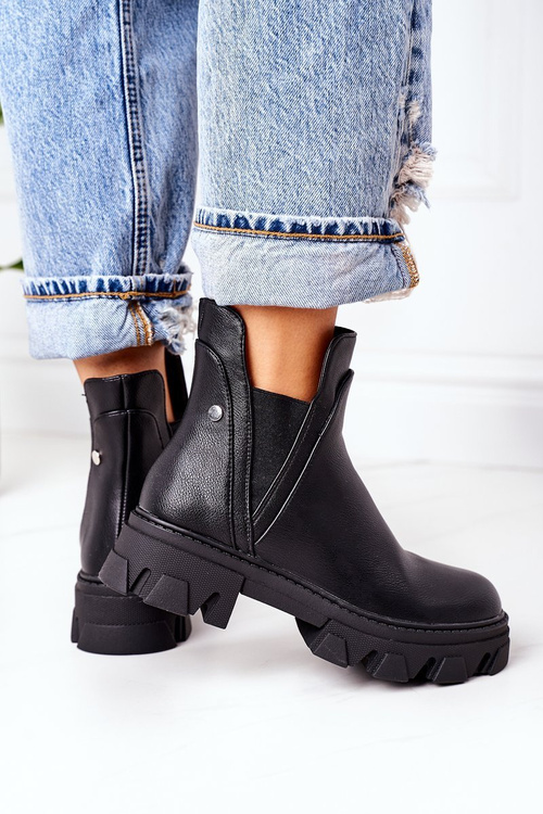 Ocieplane Botki Sztyblety Czarne Hashtag