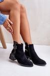 Eleganckie Botki Na Obcasie Ocieplane MR880-040 Czarne