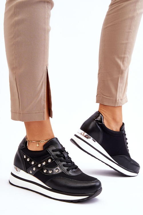 Buty Sportowe Z Ćwiekami Czarne Adley