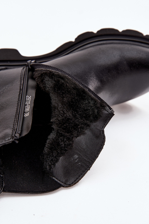 Botki Sztyblety Damskie Ocieplane Na Zamek Czarne Rivelia