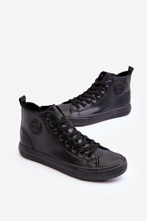 Ocieplane Męskie Trampki Na Suwak Czarne Big Star MM174012