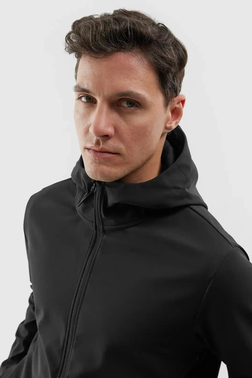 Kurtka Męska Softshell Z Kapturem 4F 4FWAW24TSOFM283-20S Czarna