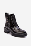 Damskie Lakierowane Botki D&A MR870-97 Czarne 