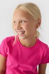 Dziewczęcy T-shirt Gładki Bawełniany Fuksja 4F 4FJWMM00TTSHF1658-55S