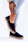 Damskie Tenisówki Slip On Big Star KK276009 Granatowe