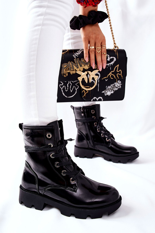 Botki Damskie Workery Czarne Semope