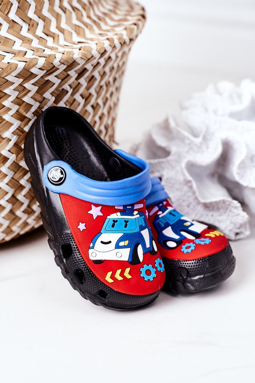 Dziecięce Piankowe Klapki Kroksy Z Samochodem Czarne