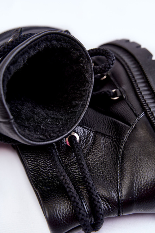 Damskie Modne Botki Śniegowce Czarne Kallen