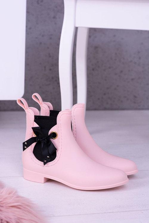 Różowe Matowe Damskie Kalosze Sztyblety Someday
