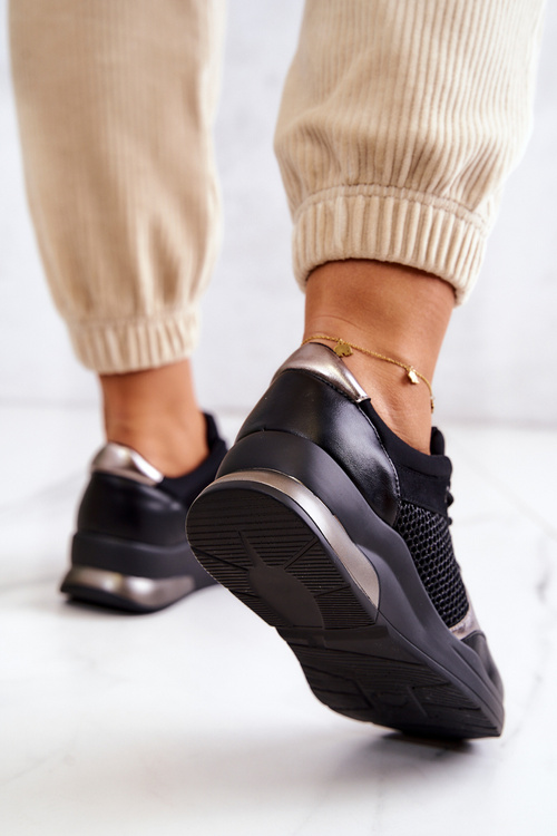 Modne Buty Sportowe Damskie Sneakersy Czarne Danielle