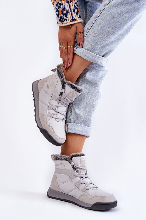 Damskie Ocieplane Śniegowce Cross Jeans KK2R4015C Szare