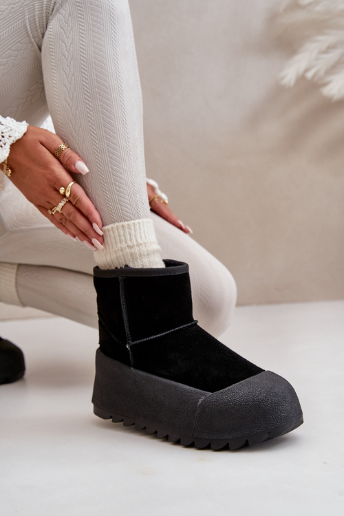 Ocieplane Zamszowe Śniegowce Na Platformie Big Star OO274A213 Czarne