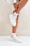 Sneakersy Damskie Z Przypinkami Białe Bralinea