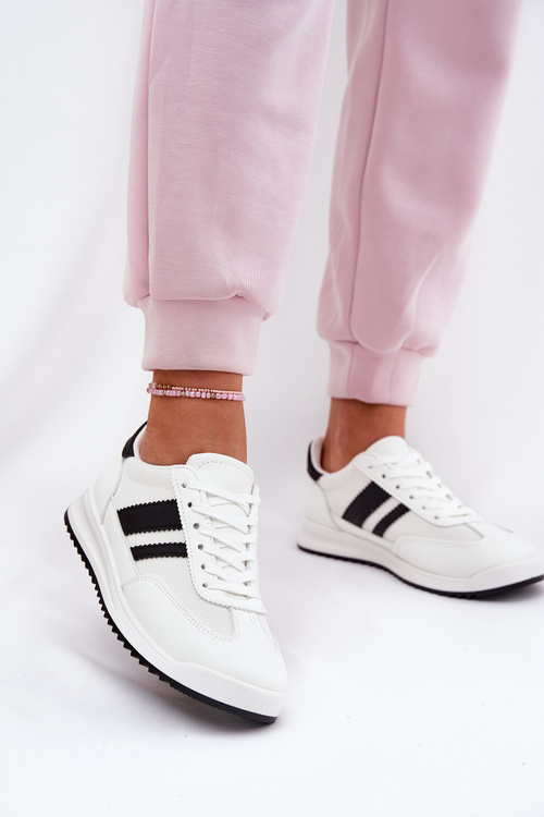 Sneakersy Damskie Z Eko Zamszu Białe Marinils