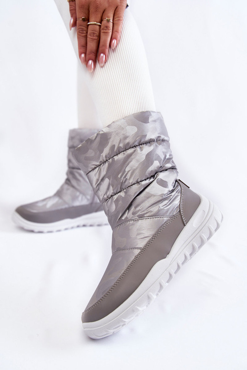 Damskie Wysokie Śniegowce Big Star KK274600 Szare