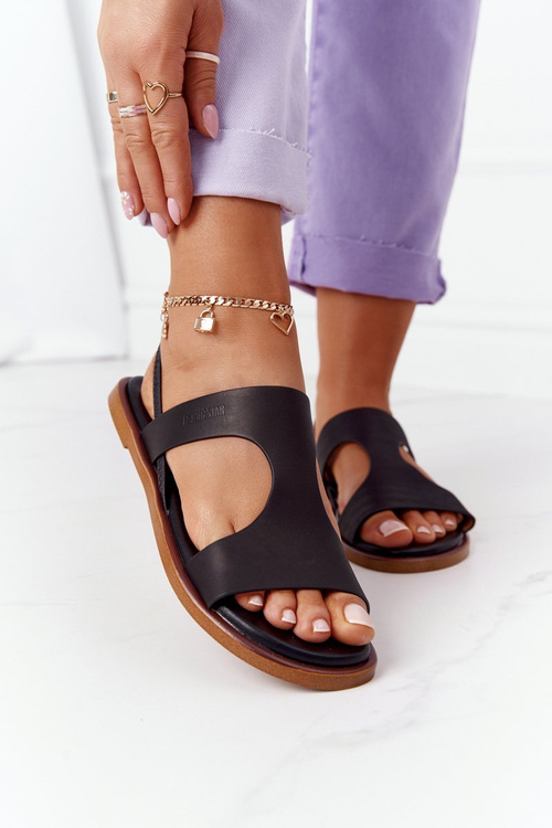 Skórzane Sandały Ze Ściągaczem Big Star HH274715 Czarne