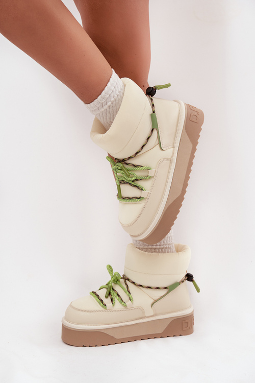 Śniegowce Na Platformie D.Franklin DFSH371015 Jasnobeżowe