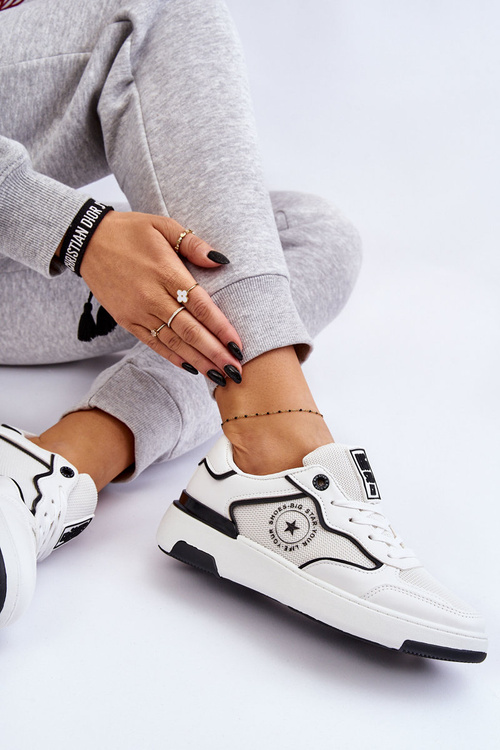 Damskie Sportowe Buty Big Star LL274440 Biało-Czarne