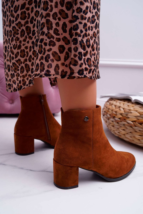 Botki Damskie Na Obcasie Sergio Leone Camel BT520