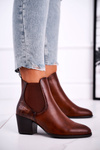 Botki Damskie Na Obcasie Sergio Leone Brązowe BT613