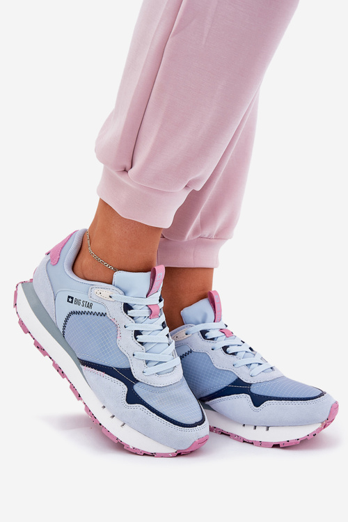 Zamszowe Lekkie Buty Sportowe Damskie Big Star RR274236 HI-POLY SYSTEM Niebieskie