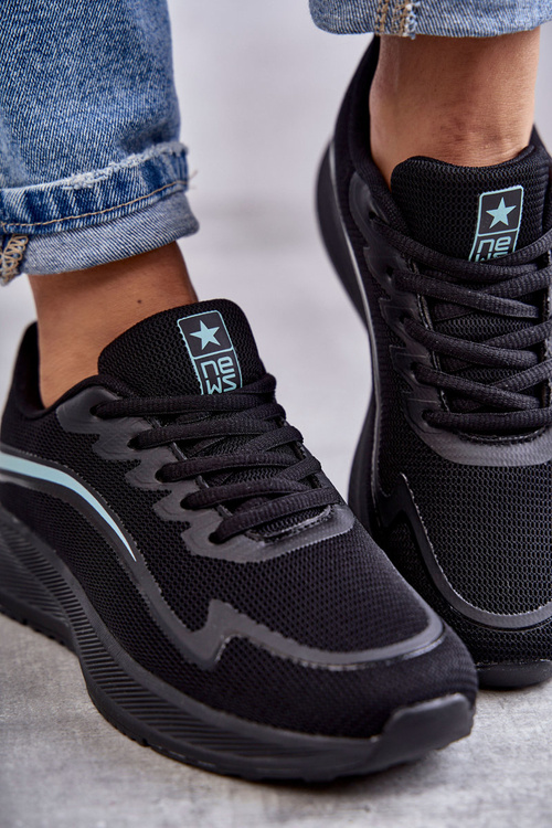 Damskie Modne Buty Sportowe Sneakersy Czarne Ida