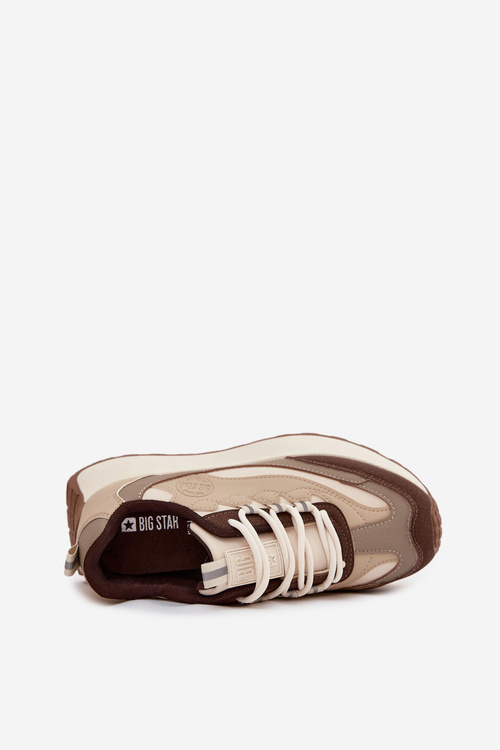 Sneakersy Damskie Na Platformie Big Star SS274002 HI-POLY SYSTEM Beżowe