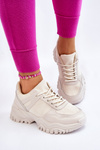 Modne Buty Sportowe Sneakersy Kremowe Frezio